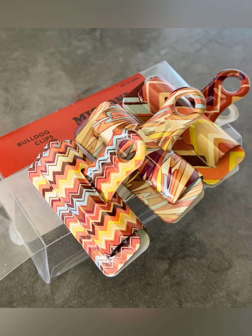 Missoni for Target Brown & Multi Bulldog Clips - 3 Count